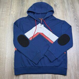 Perfect Moment Men’s Chevron Hoodie Sweatshirt Blue/White/Red Size L Large NEW